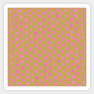 X stitches pattern - pink and orange Sticker